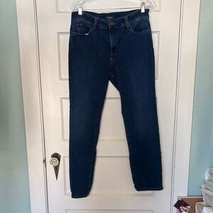 NYDJ Los Angeles Marilyn Straight Deep Indigo Jeans with Lift X Tuck Technology